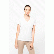 T-shirt Supima col V manches courtes femme -  Réf: PK305