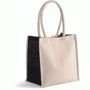 Sac cabas en coton / jute - 17 L -  Réf: KI0255