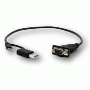 EXSYS EX-23001 Câble USB 2.0 avec connecteur C et A vers 1 x câble série RS-232 avec connecteur 9 broches FTDI Chip-Set