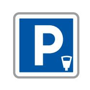 Panneau de signalisation indication: Lieu aménagé pour le stationnement payant - C1c