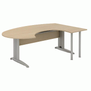 Bureau d'angle compact forme ARC avec goulotte passe-câbles So Enix