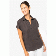 Polo en lin femme  -  Réf: NS221