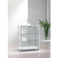 Vitrine comptoir en verre 73-bva - blanc poli