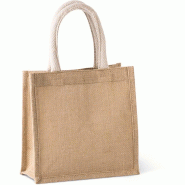 Sac style cabas en toile de jute - petit modèle -  Réf: KI0272