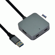 VALUE Hub USB 3.2 Gen1 à 4 ports (2x A + 2x C) avec câble prolongateur, 5 m