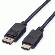 Roline rm câble displayport dp - hdtv, m/m, noir, 1 m