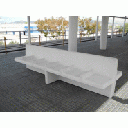 Banc en béton Nù - Banc urbain en béton armé pour espaces publics - Blanc et gris - 150 x 85 x 40 cm