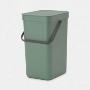 Poubelle Brabantia Sort &amp; Go - 12 litres - Fir Green - Volume S - Support mural inclus