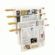 Présentoir mural pour 4 baguettes à journaux - PJ6450 - Présentoir mural avec 4 baguettes incluses