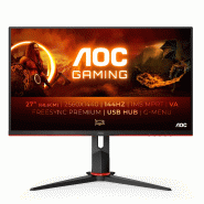 AOC G2 Q27G2U/BK écran plat de PC 68,6 cm (27&quot;) 2560 x 1440 pixels Quad HD LED Noir, Rouge
