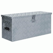 Vidaxl boîte en aluminium 76,5 x 26,5 x 33 cm argenté 142938