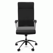 Fauteuil président STANLEY - cuir noir - mécanisme synchrone - neuf - soutien lombaire personnalisé