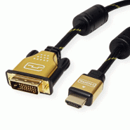 Roline gold câble pour écran dvi (24+1) - hdmi, m/m, 10 m