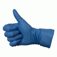 Gants d'examen en nitrile SUPER BLUE 100% caoutchouc NBR - Tailles M/L/XL - Boîte de 50 gants - Ambidextres et à usage unique