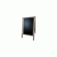 Chevalet stop trottoir en bois - 90 x 55 cm - Éclairage LED et batterie 9 800 mAh - Référence : LSTF49TA-LED-BA98