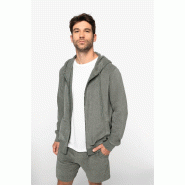 Sweat-shirt écoresponsable en éponge zippé à capuche homme -  Réf: NS419