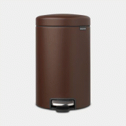 Poubelle à pédale NewIcon -12 litres - Mineral Cosy Brown - Brabantia - Volume S - Revêtement satiné - Pédale en acier inoxydable