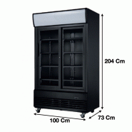 Armoire à boissons 2 portes battantes bandeau lumineux 800 L