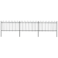 Vidaxl clôture de jardin avec dessus en cerceau acier 5,1 x 1 m noir 277658