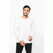 T-shirt Supima col V manches longues homme -  Réf: PK306