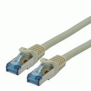 Cordon ROLINE S/FTP(PiMF) Cat.6A / 10 Gigabit, LSOH, Component Level, gris, 1,5 m