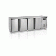 Desserte réfrigérée négative 4 portes centrale TEFCOLD CF7410/-SP Inox AISI304 Groupe logé tropicalisé Evaporateur ventilé