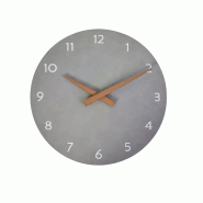 Horloge silencieuse 100% bois 30cm - quartz - coloris bois/gris