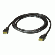 ATEN 2L-7D02H-1 Câble HDMI True 4K haute vitesse avec Ethernet, noir, 2 m