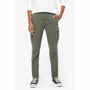 Pantalon cargo écoresponsable délavé femme -  Réf: NS741