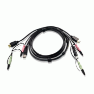 Aten 2l-7d02uh câble kvm hdmi, usb et audio, noir, 1,8 m