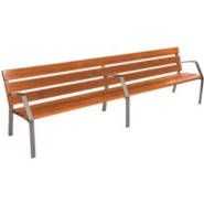 Banc public Modo 08 - 300 cm - Bois exotique et pieds en fonte ductile