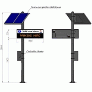 Caisson de signalisation dynamique 1600×450 ou 1450×500, afficheurs 95s et 95srv, en alimentation solaire autonome