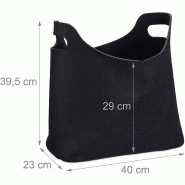 Panier sac à bûches de bois en feutre 2 poignées pliable porte revues 43 cm  anthracite helloshop26 13_0002412 - Conforama