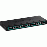 TRENDNET TPE-TG160H Switch PoE+ Gigabit à 16 ports, noir
