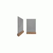 Porte menu de table en bois brut avec plexiglass - Lot de 2 - Référence : LSTF57BRUT-PLEXIA4