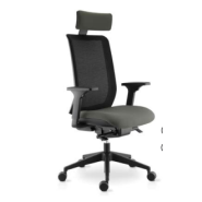 Fauteuil manager dossier résille noire avec têtière tapissée réglable, mécanisme synchro - Wi-MaxR WR07/15 - PROMO -30%