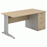 Bureau individuel sur caisson porteur avec goulotte passe-câbles So Enix