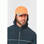 Casquette hiver fluorescente - 6 panneaux - cache-oreilles rabattables - Réf: WKP122