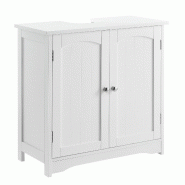 Meuble sous lavabo design meuble de rangement pour salle de bain sous  vasque avec 3 étagères panneau de particules mélaminé 56 x 60 x 31 cm effet  béton et blanc [en.casa] - Conforama