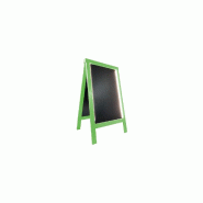 Chevalet stop trottoir en bois de dimensions 127 x 75 cm avec éclairage LED - Référence : LSTF38VE+LED