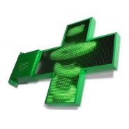 Pharma led 1300 - enseigne pharmacie - sarl identy sign - dimensions : 1300 x 1300 mm