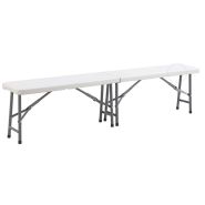 Lot de 4 Bancs pliant 4 pieds 183cm blanc