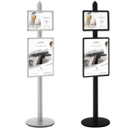 Présentoir Visual-Displays® NOIR avec 1 cadre A3 et 1 cadre A2 Réf : 214604NR