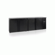 Arrière-bar 4 portes pleines CBC410 - Construction CE en skin-plate noir - Intérieur acier inoxydable miroir poli - Volume utile 605 litres - Groupe incorporé, évaporateur ventilé