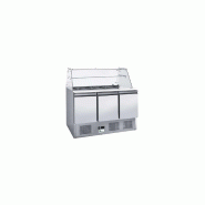 Saladette réfrigérée 3 portes positive avec vitrage - 4 bacs GN 1/1 - Inox AISI304 - Température +2°C/+8°C - Référence AAS903V