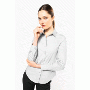 Chemise popeline manches longues femme -  Réf: K542