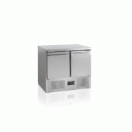 Desserte réfrigérée négative 2 portes centrale TEFCOLD - SA910BT avec Thermostat électronique et Evaporateur ventilé - Extérieur et intérieur en inox AISI304