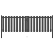 Vidaxl portail de clôture de jardin acier 4x1,5 m anthracite 146334