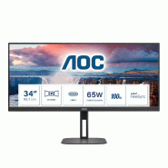 AOC V5 U34V5C/BK écran plat de PC 86,4 cm (34&quot;) 3440 x 1440 pixels UltraWide Quad HD LCD Noir