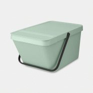 Poubelle empilable Brabantia - Jade Green - 20L - White - Polyvalente et écologique